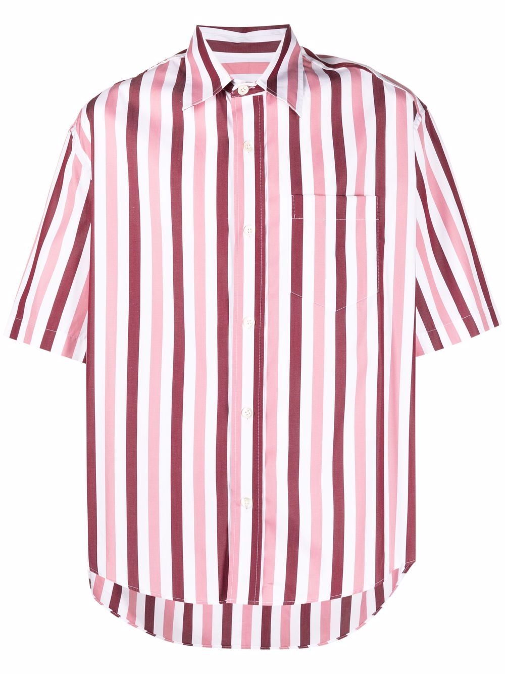 AMI Paris striped short-sleeved shirt - Pink von AMI Paris