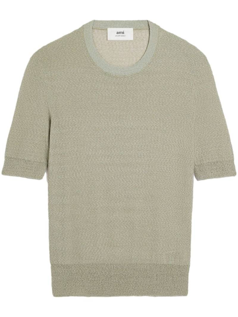 AMI Paris textured round-neck knitted top - Green von AMI Paris