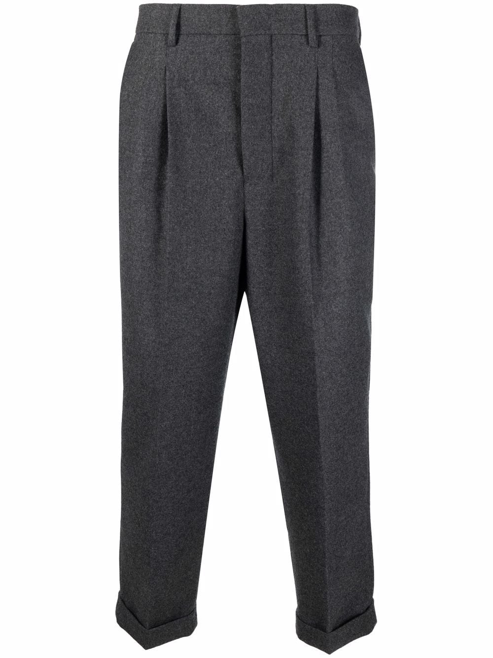 AMI Paris turn-up hem wool trousers - Grey von AMI Paris