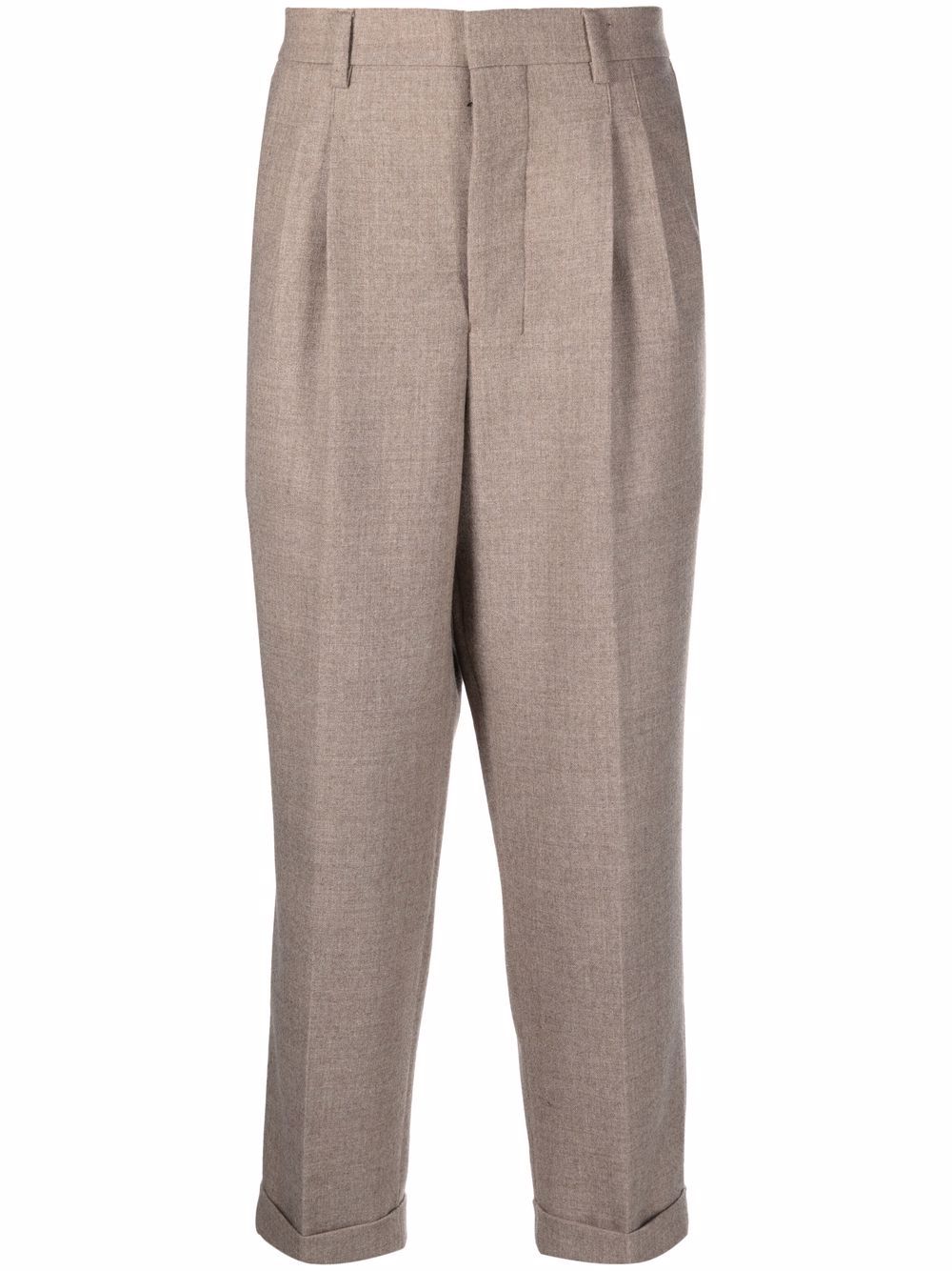 AMI Paris turn-up hem wool trousers - Neutrals von AMI Paris