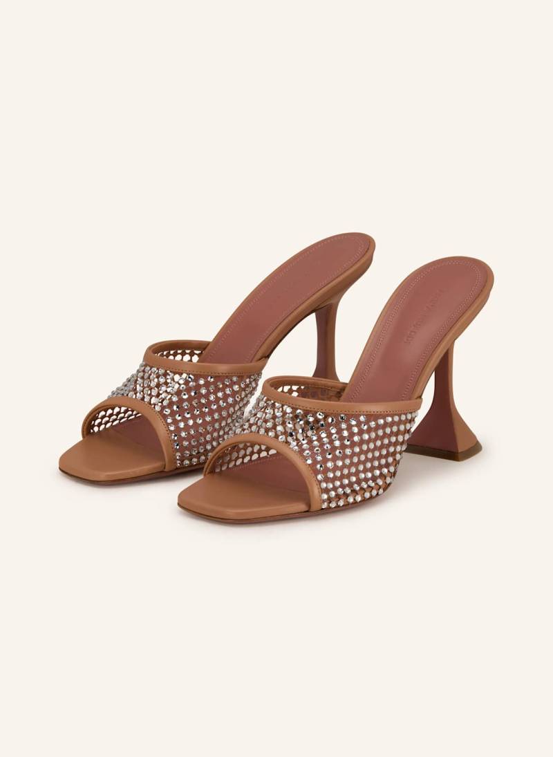 Amina Muaddi Mules Lupita Mit Schmucksteinen braun von AMINA MUADDI