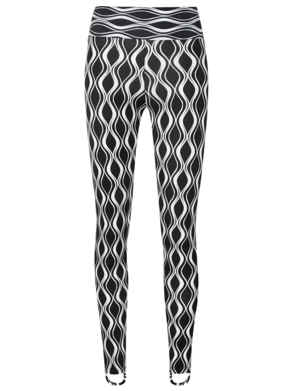 AMIR SLAMA GYM wave-print high-waisted leggings - Black von AMIR SLAMA GYM