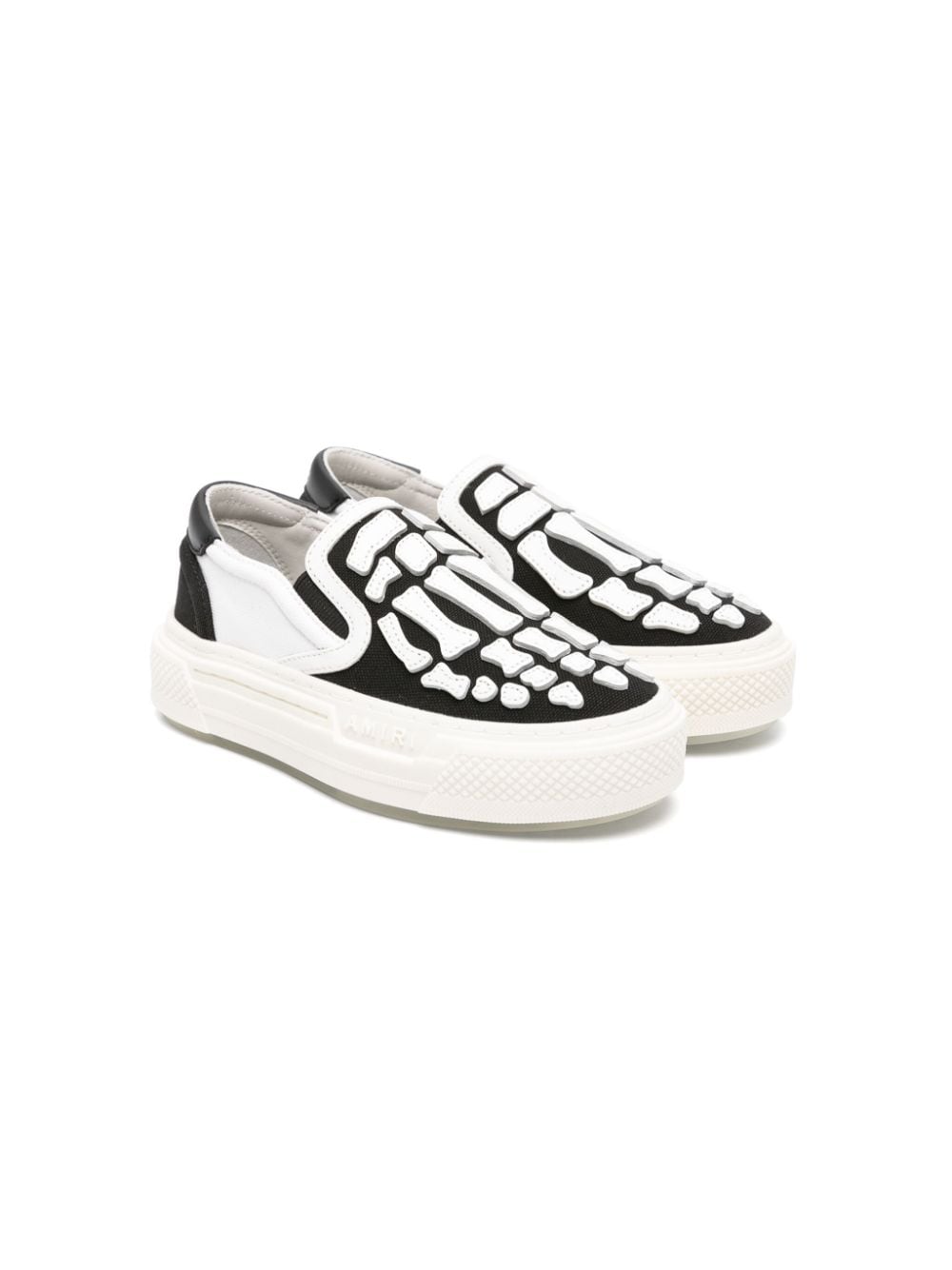 AMIRI KIDS Bones canvas slip-on sneakers - Black von AMIRI KIDS