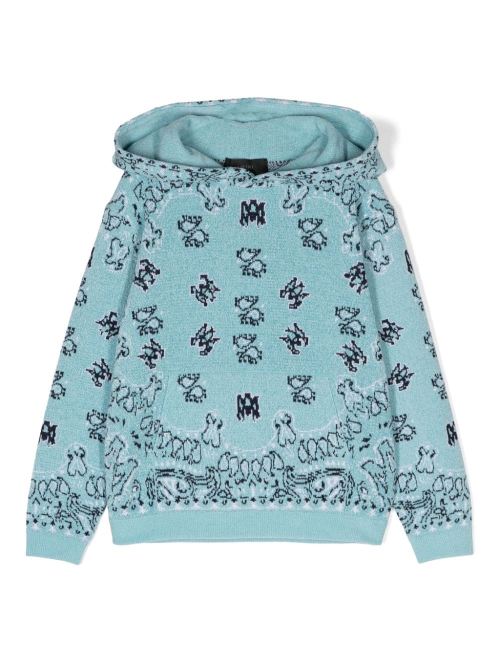 AMIRI KIDS bandana-jacquard chenille hoodie - Blue von AMIRI KIDS