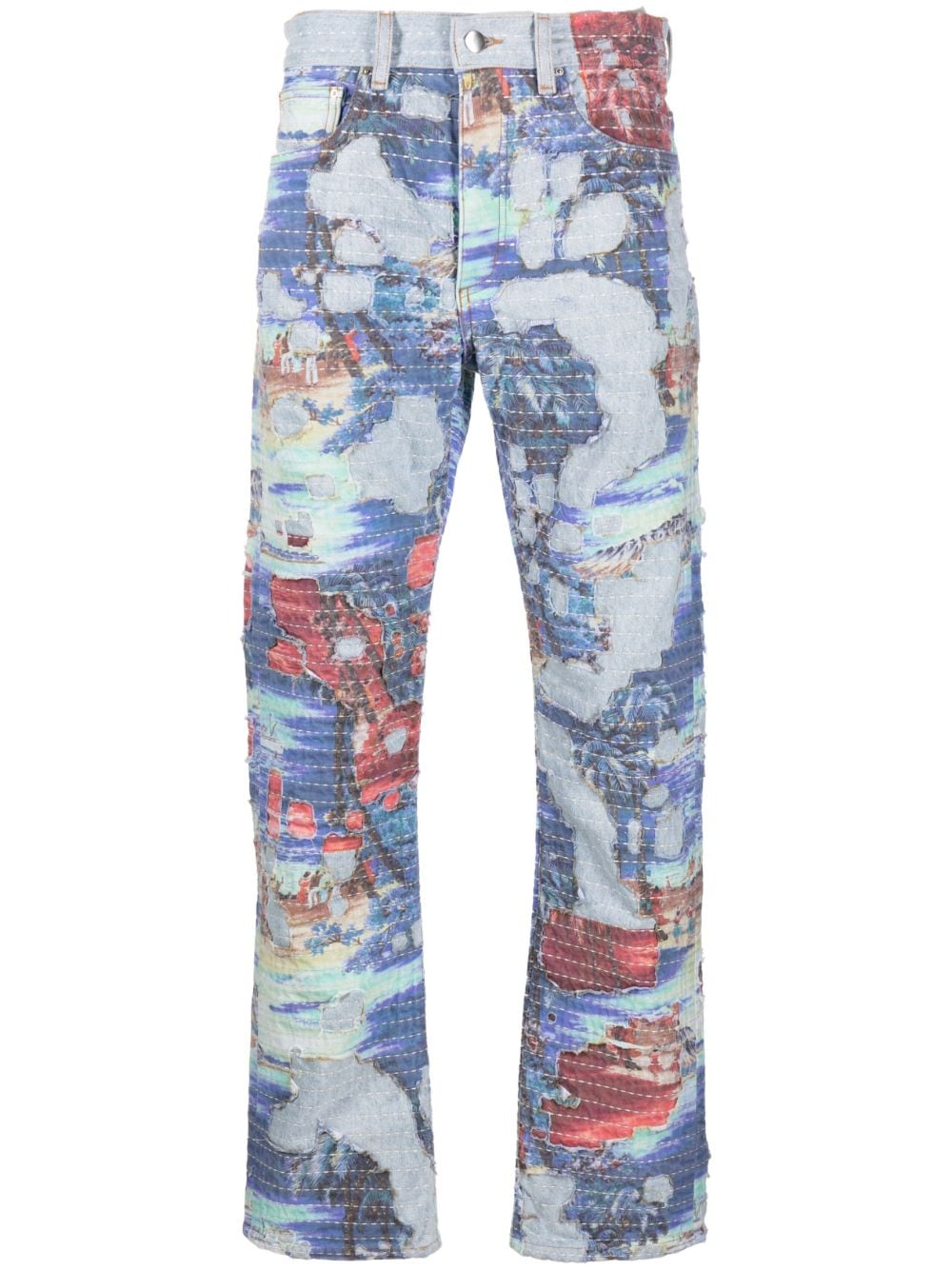 AMIRI Aloha Boro straight-leg jeans - Blue von AMIRI