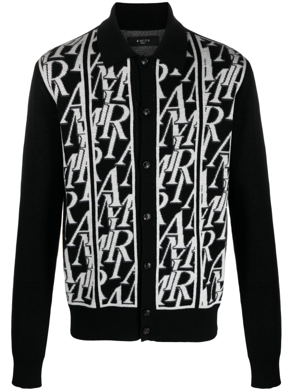 AMIRI Repeat wool-jacquard cardigan - Black von AMIRI