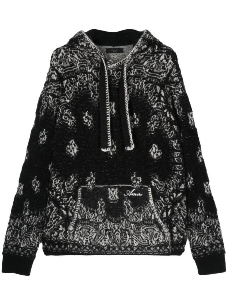 AMIRI Bandana knitted hoodie - Black von AMIRI