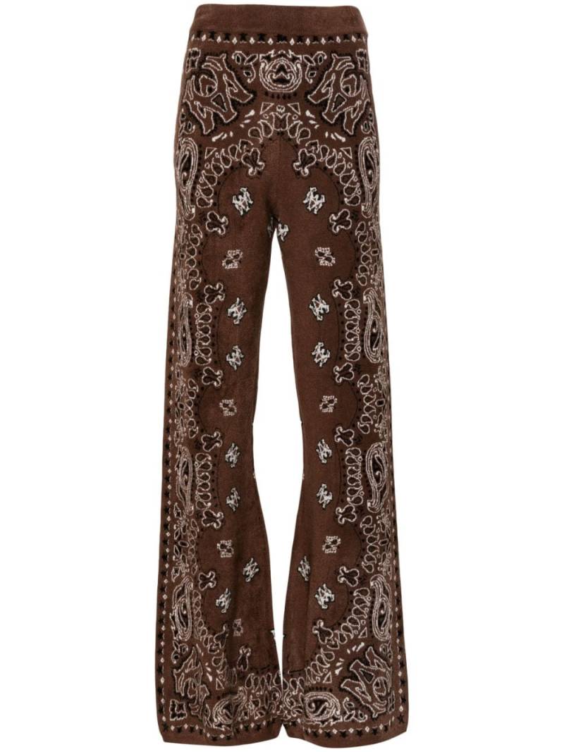 AMIRI Bandana-pattern flared track pants - Brown von AMIRI