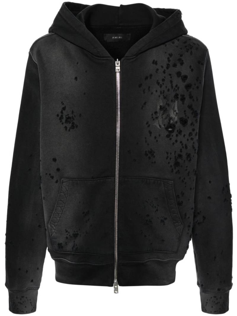 AMIRI Core ripped zip-up hoodie - Black von AMIRI