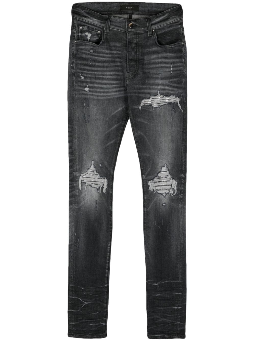 AMIRI Crystal MX1 low-rise slim-fit jeans - Grey von AMIRI