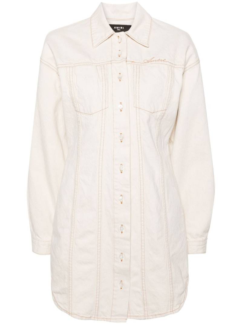 AMIRI Script denim shirtdress - Neutrals von AMIRI