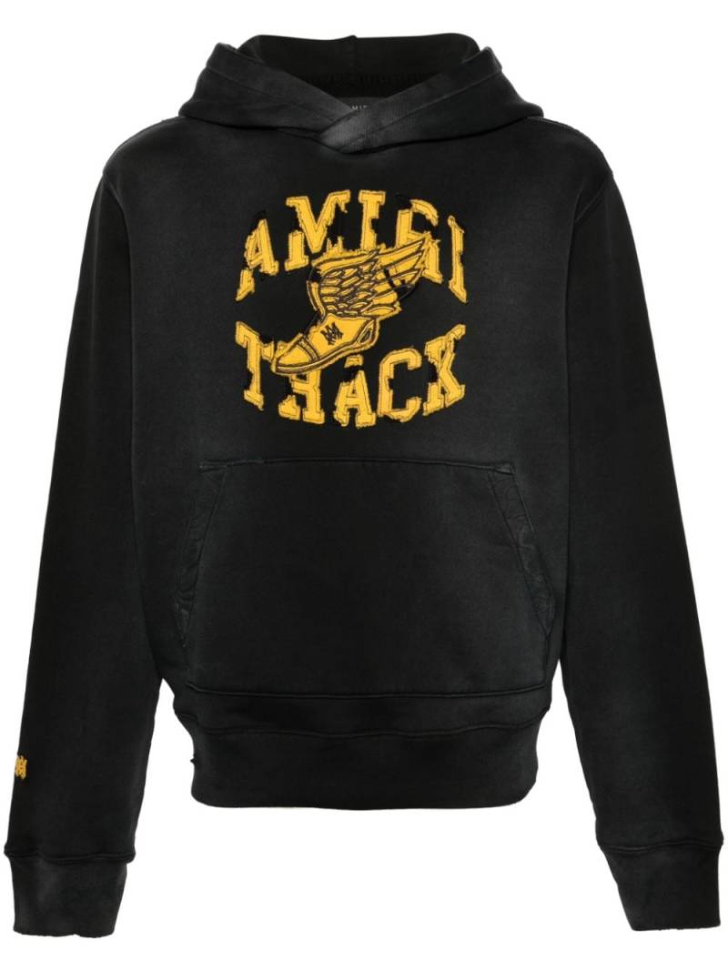 AMIRI Track patch-embellished hoodie - Black von AMIRI