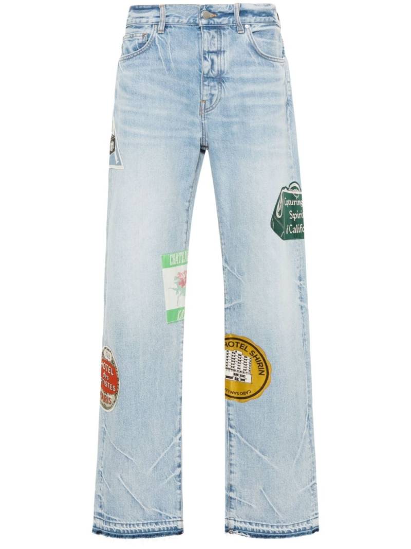 AMIRI Travel Patch straight-leg jeans - Blue von AMIRI