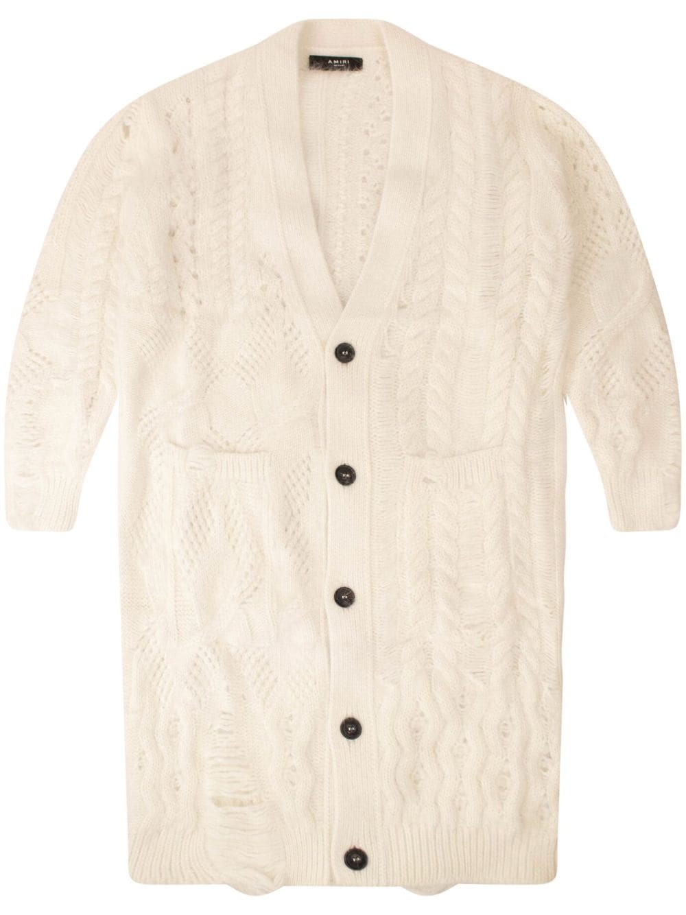 AMIRI V-neck angora cardigan - Neutrals von AMIRI