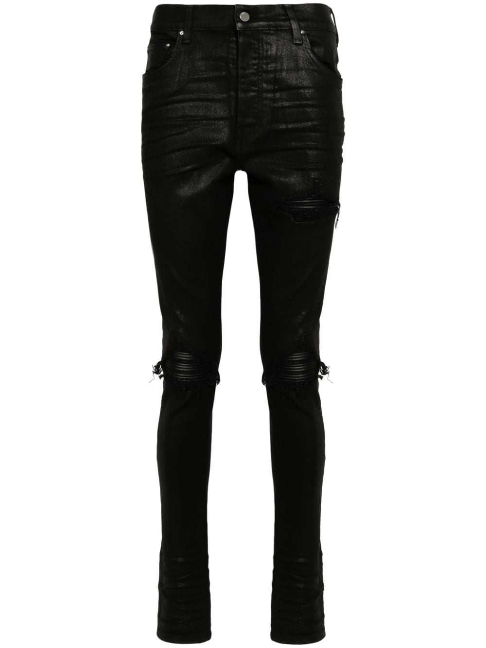 AMIRI Wax ripped-detailed jeans - Black von AMIRI