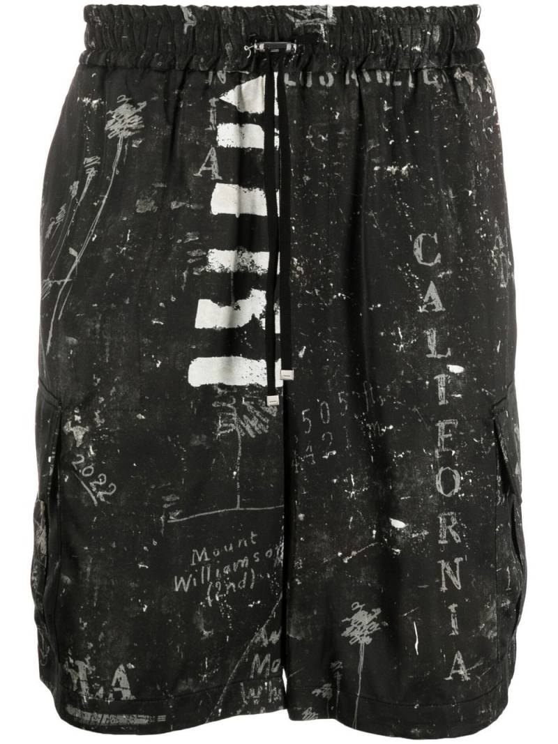 AMIRI abstract-prints bermuda shorts - Black von AMIRI