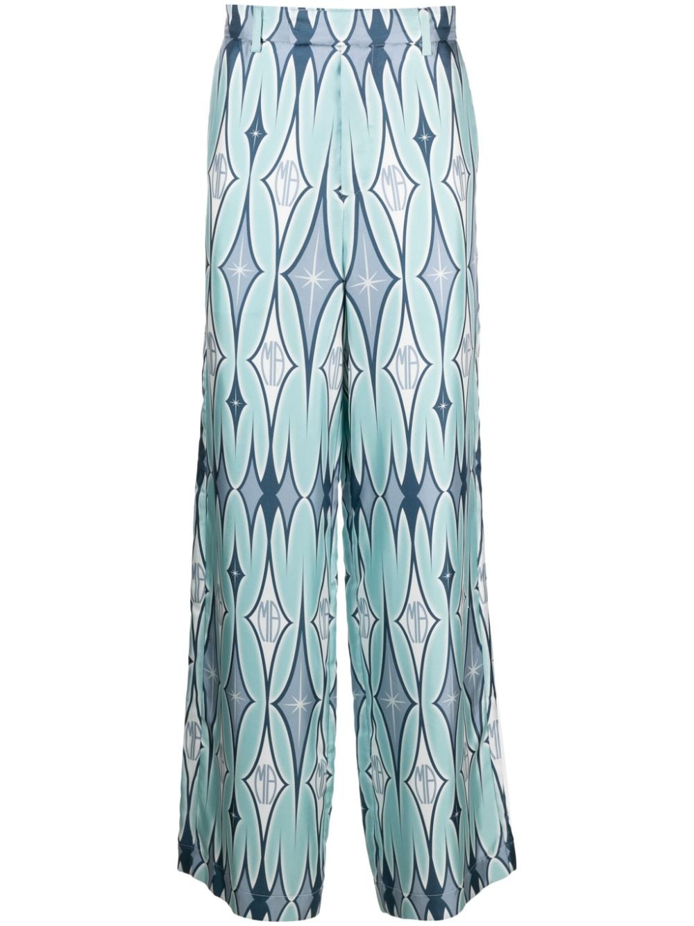 AMIRI argyle-print silk trousers - Blue von AMIRI