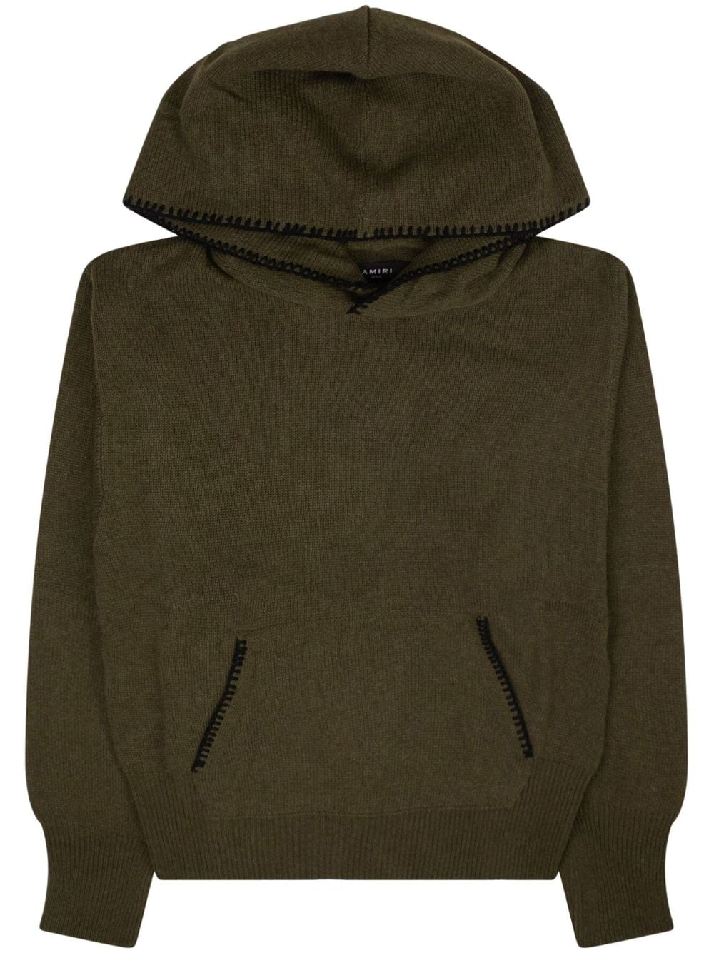AMIRI contrast-stitch cashmere hoodie - Green von AMIRI