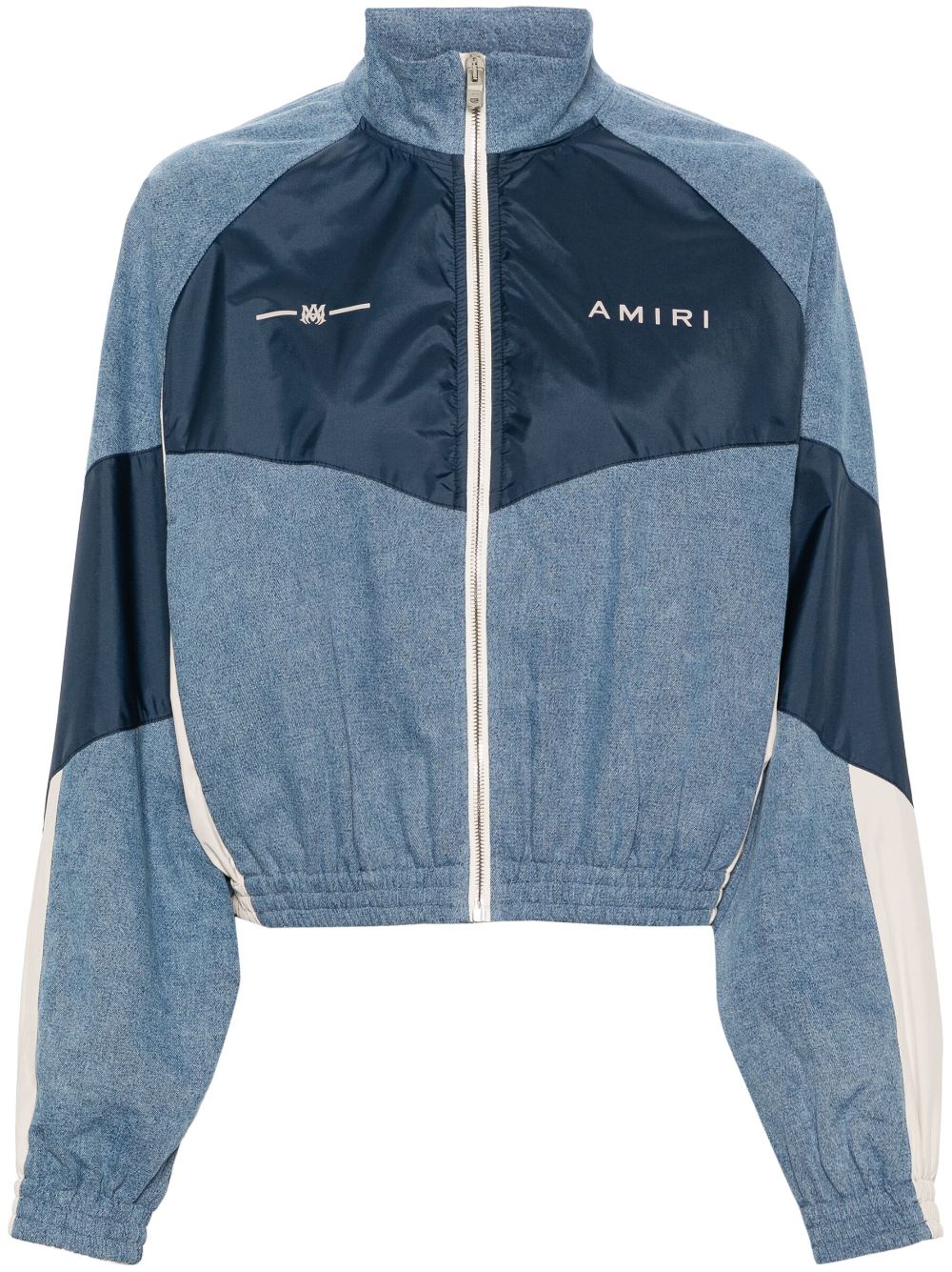 AMIRI cropped chambray track jacket - Blue von AMIRI