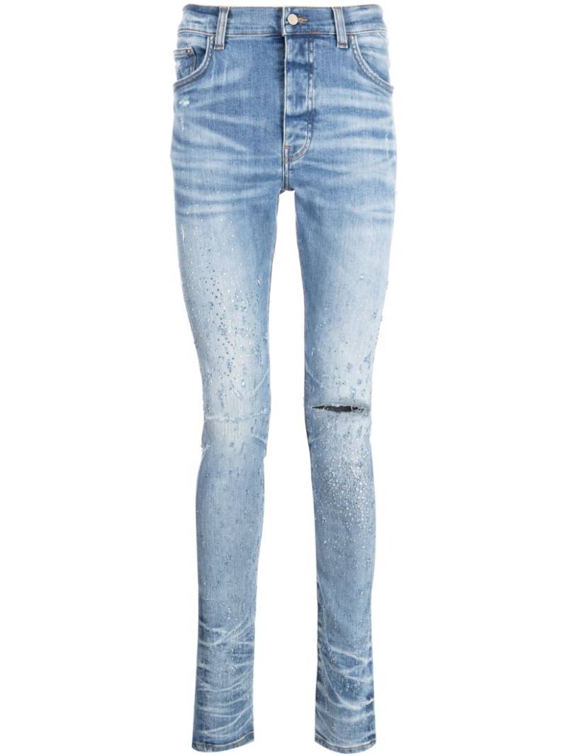 AMIRI crystal-embellished slim-fit jeans - Blue von AMIRI