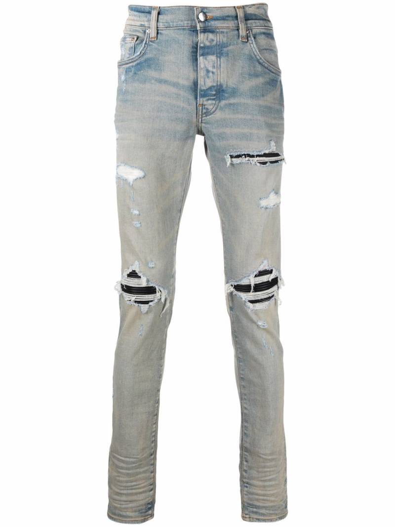AMIRI distressed-finish ripped skinny jeans - Blue von AMIRI