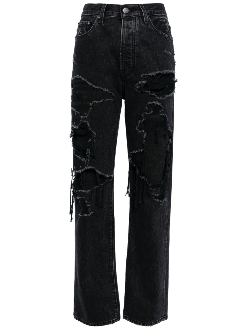 AMIRI distressed straight-leg jeans - Black von AMIRI