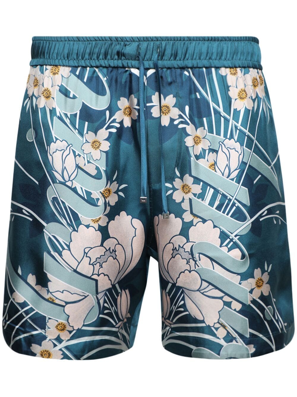AMIRI floral-print silk shorts - Blue von AMIRI