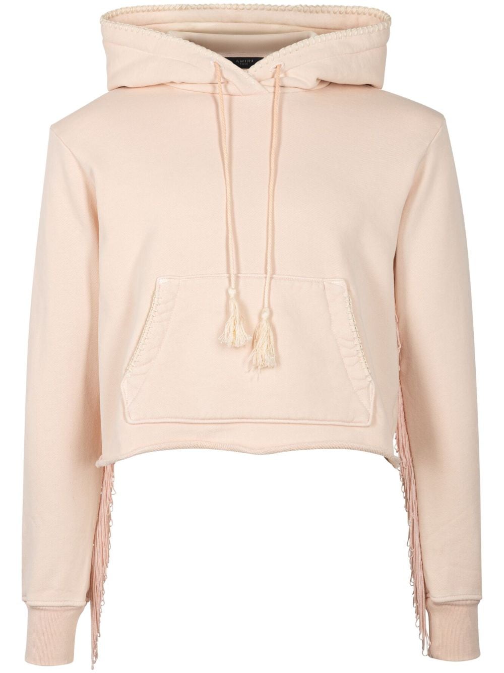 AMIRI fringe-trim "Beige" cotton hoodie - Neutrals von AMIRI