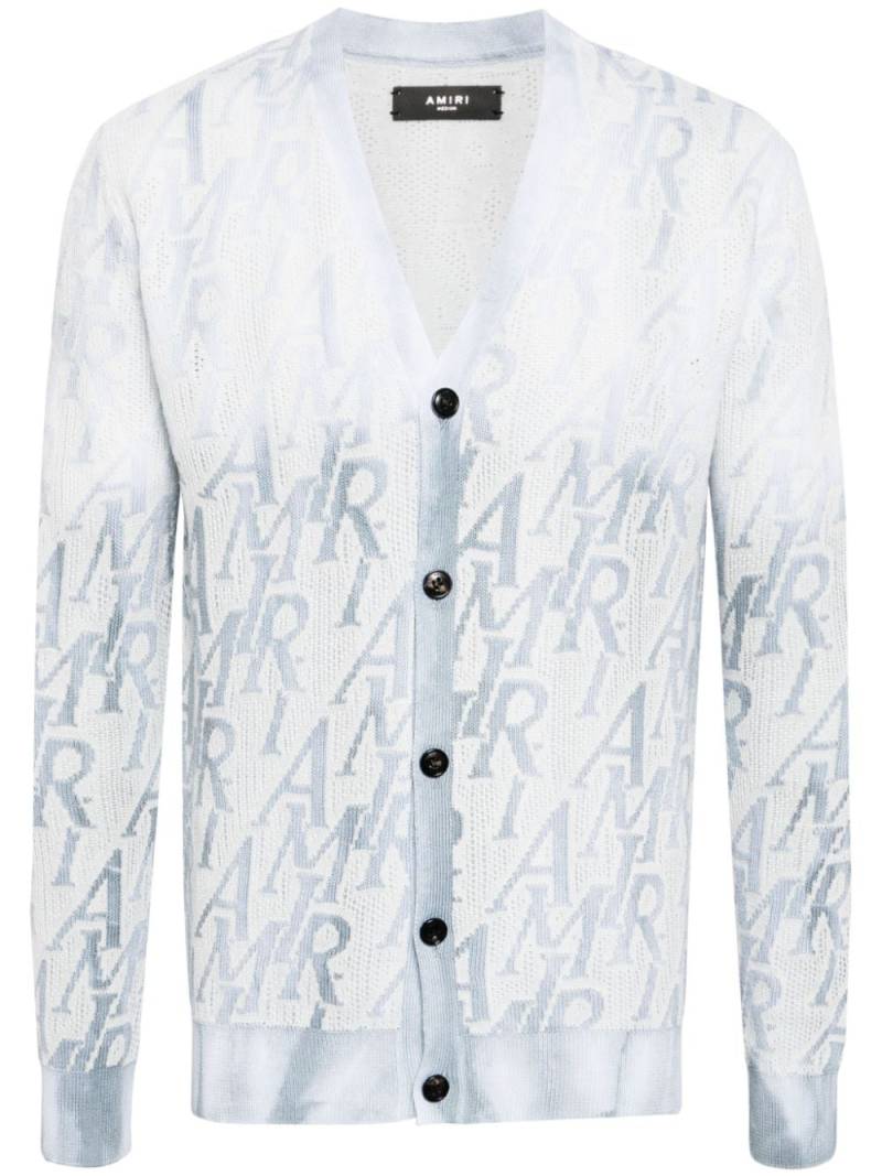 AMIRI intarsia-knit V-neck cardigan - Blue von AMIRI