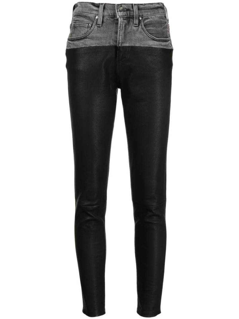 AMIRI leather-panelled skinny jeans - Black von AMIRI