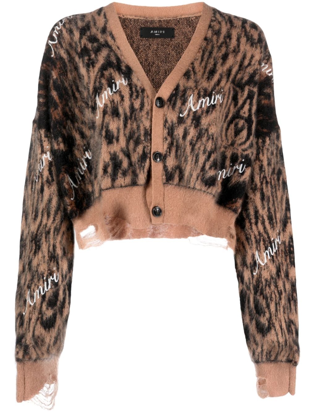 AMIRI leopard-print cropped cardigan - Brown von AMIRI