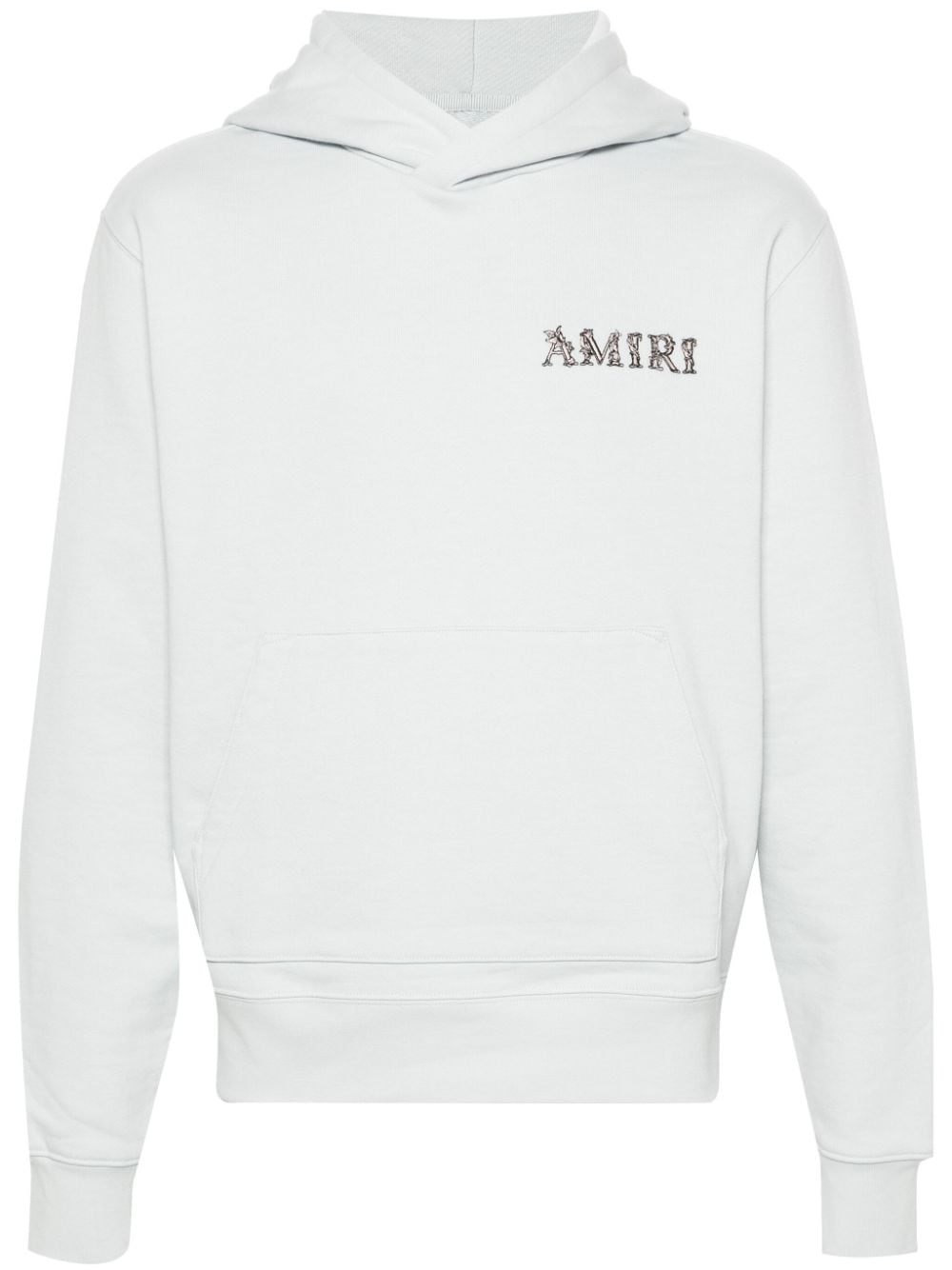 AMIRI logo-embroidered cotton hoodie - Grey von AMIRI