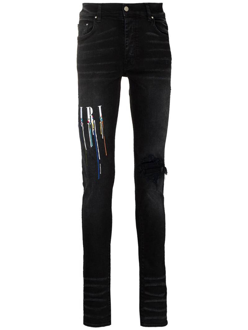 AMIRI logo-embroidered skinny jeans - Black von AMIRI
