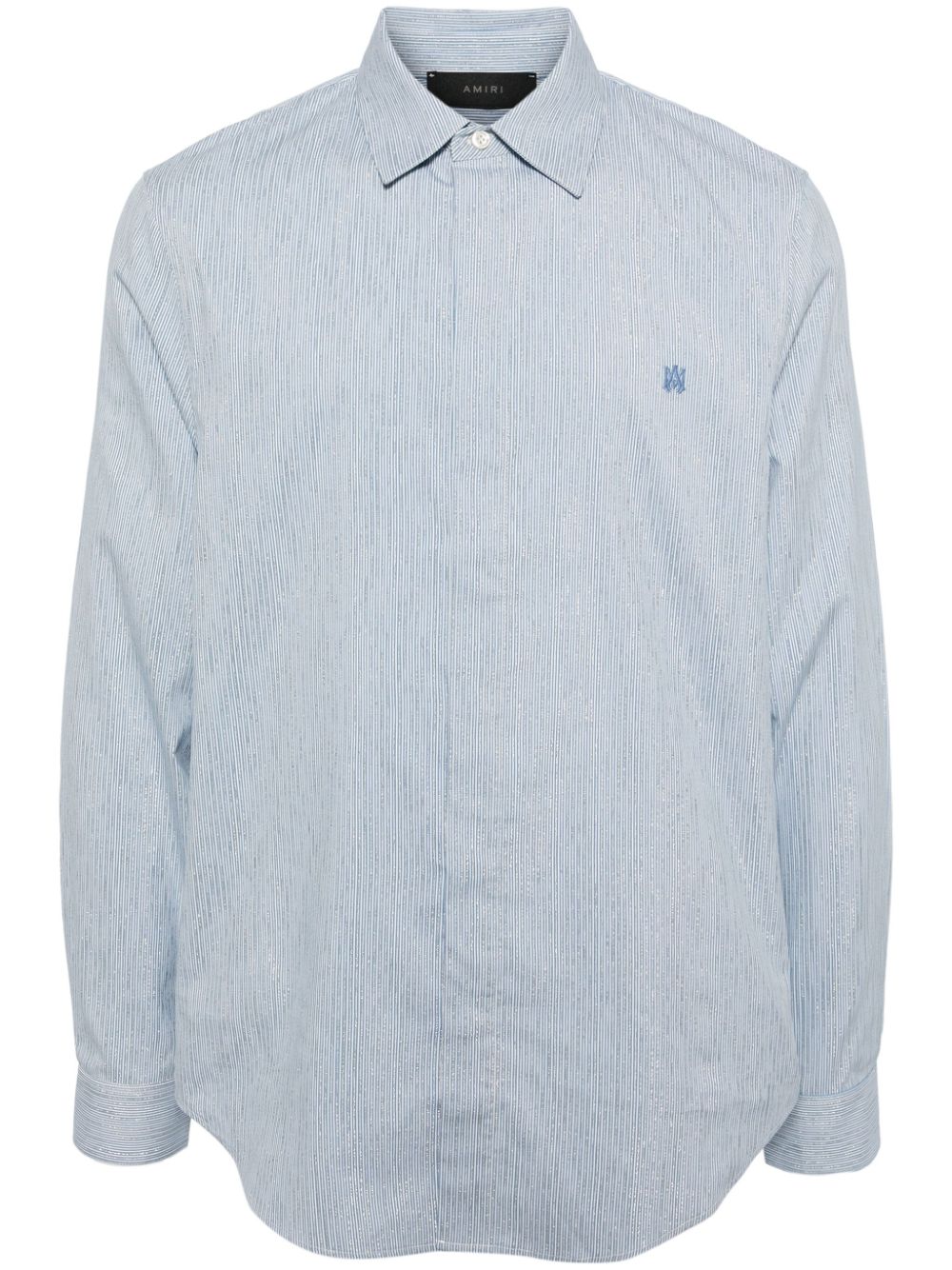 AMIRI logo-embroidered striped shirt - Blue von AMIRI