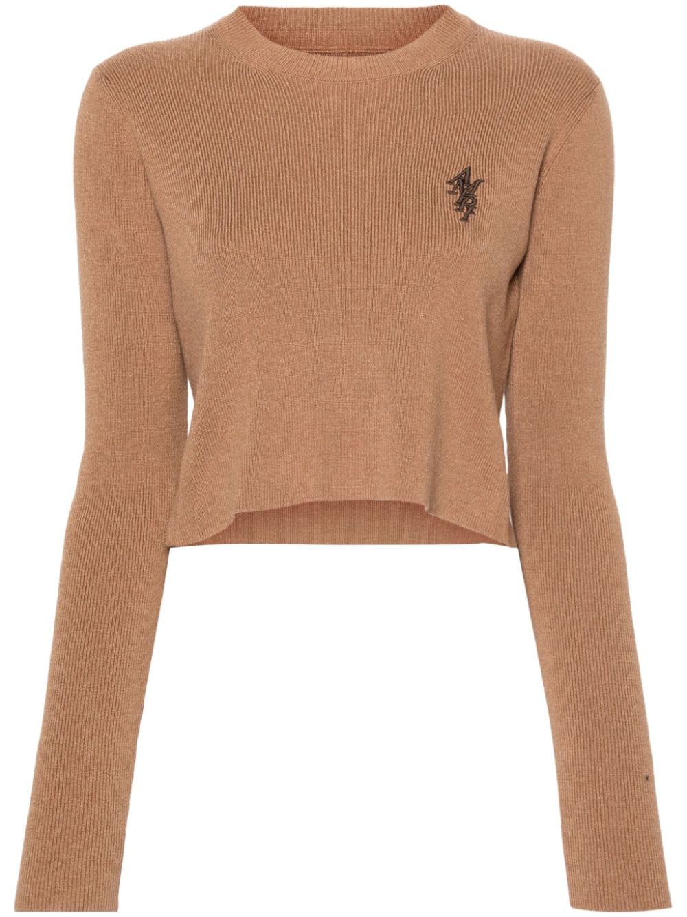 AMIRI logo-embroidery cropped jumper - Brown von AMIRI