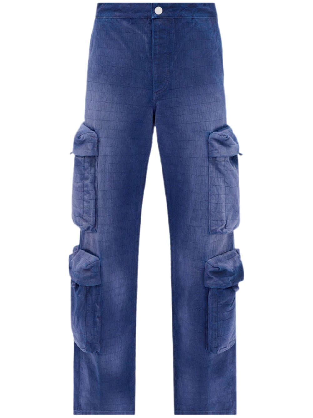 AMIRI logo-jacquard cotton cargo jeans - Blue von AMIRI