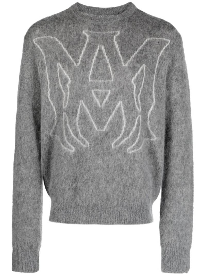 AMIRI logo-jacquard mohair-blend jumper - Grey von AMIRI