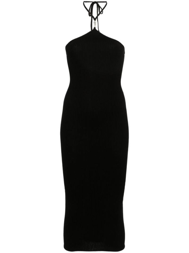 AMIRI logo-plaque midi dress - Black von AMIRI