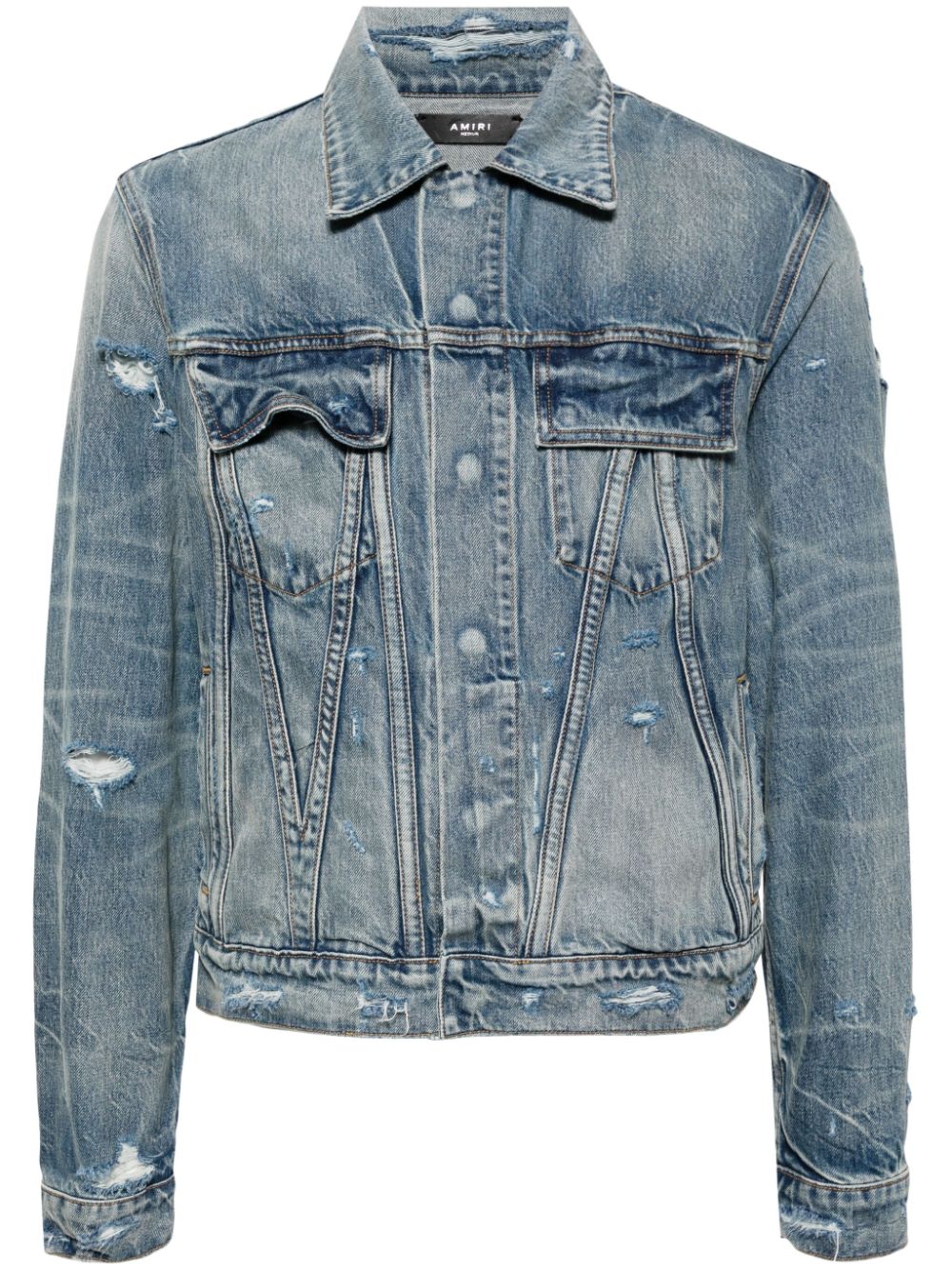 AMIRI distressed-effect denim jacket - Blue von AMIRI