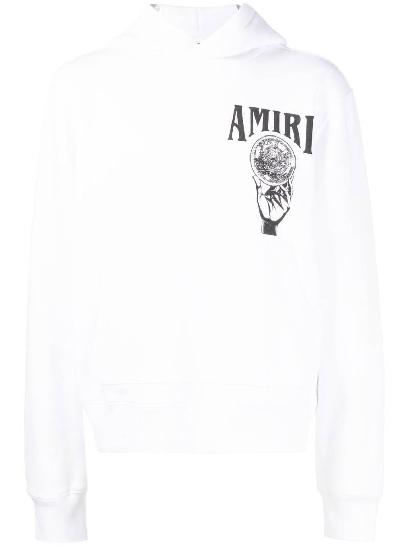 AMIRI logo-print cotton hoodie - White von AMIRI