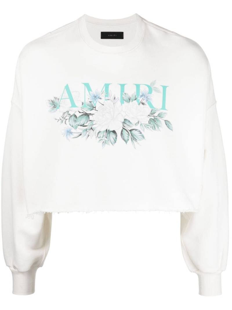AMIRI logo-print raw-cut sweatshirt - White von AMIRI