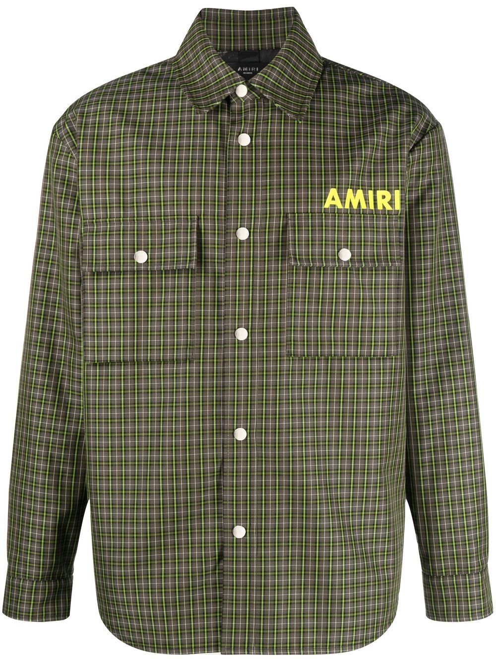 AMIRI logo-print shirt jacket - Green von AMIRI