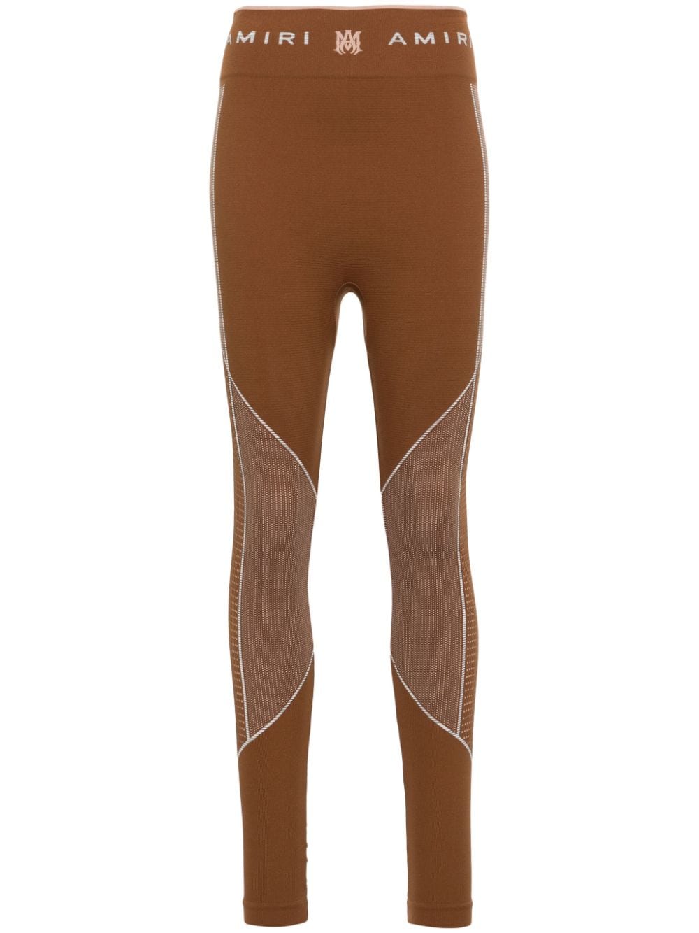AMIRI logo-waistband panelled leggings - Brown von AMIRI