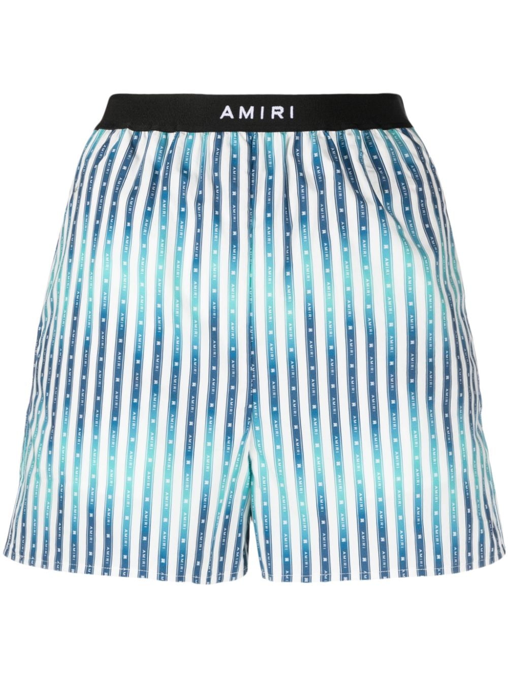AMIRI logo-waistband striped shorts - Blue von AMIRI