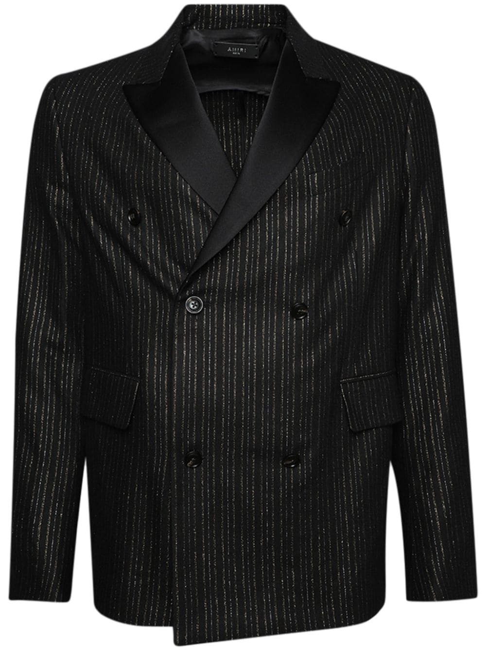 AMIRI metallic-stripe double-breasted blazer - Black von AMIRI