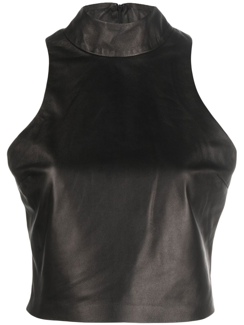 AMIRI mock-neck sleeveless leather top - Black von AMIRI