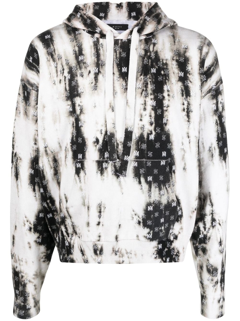 AMIRI monogram-pattern cotton hoodie - Black von AMIRI