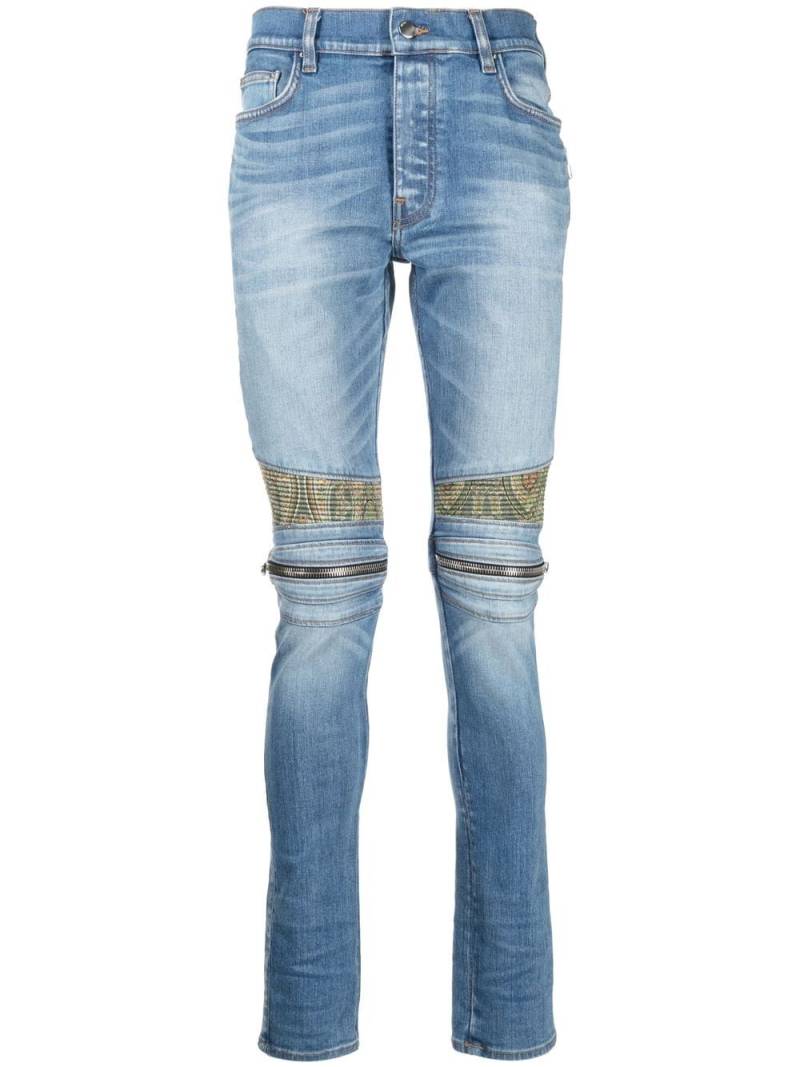 AMIRI paisley-patch skinny jeans - Blue von AMIRI