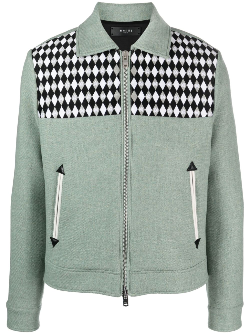 AMIRI panelled wool jacket - Green von AMIRI