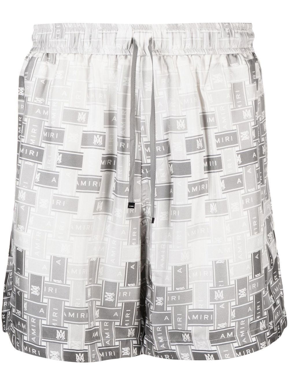 AMIRI pattern-logo-printed silk shorts - Grey von AMIRI